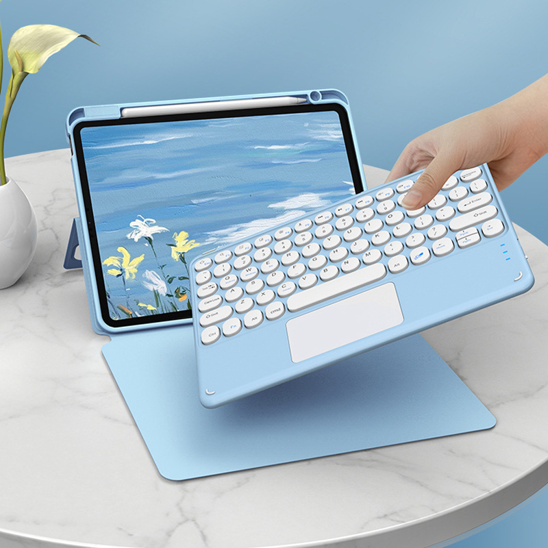 ipad11 Flat rotate Leather sheath keyboard Disassemble Magnetic attraction Bluetooth keyboard Touch separate
