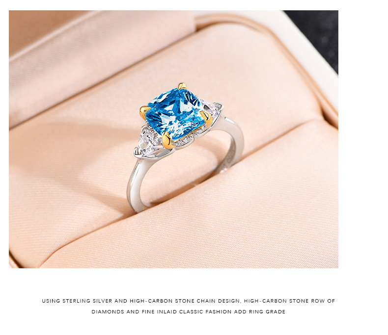 Fashion Geometric Sterling Silver Inlay Zircon Rings 1 Piece