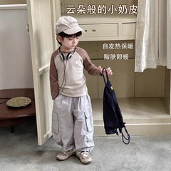 安美雅儿童打底衫小奶皮保暖上衣长袖收口单上衣 A类贴身保暖批发