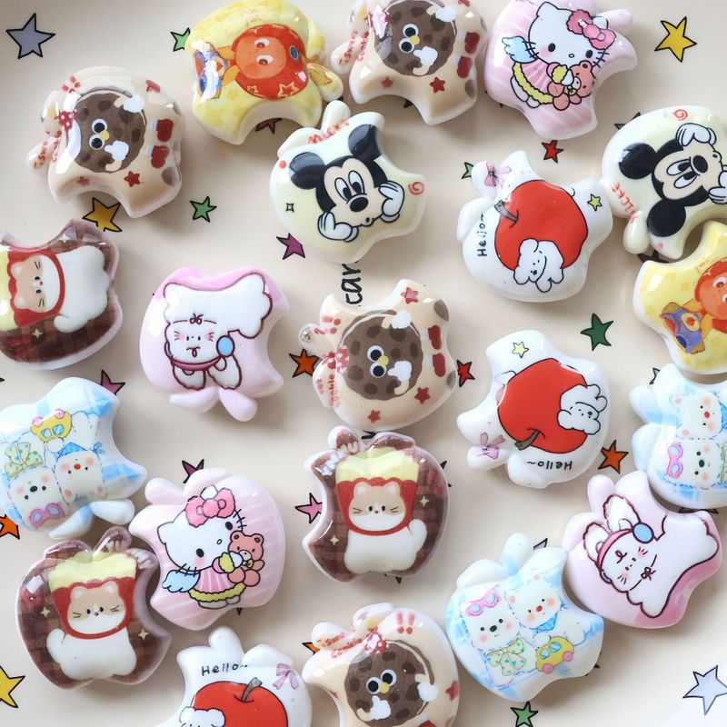 苹果星星人可爱ins亚克力串珠手工diy串珠子项链手机链饰品配件|undefined