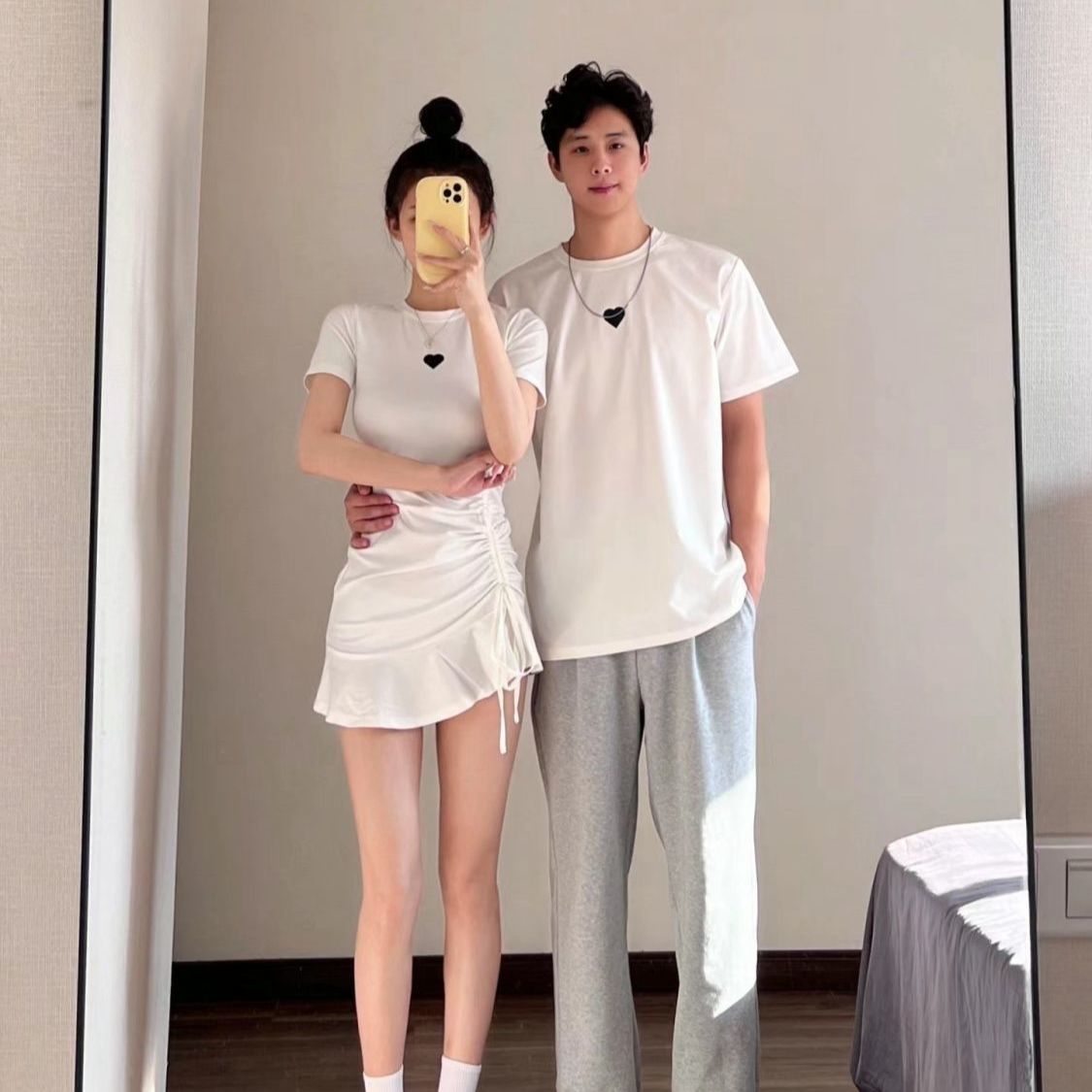 Couple's Clothing Summer 2025 New Style One-Piece One-Skirt French Waist Slimming Dress
