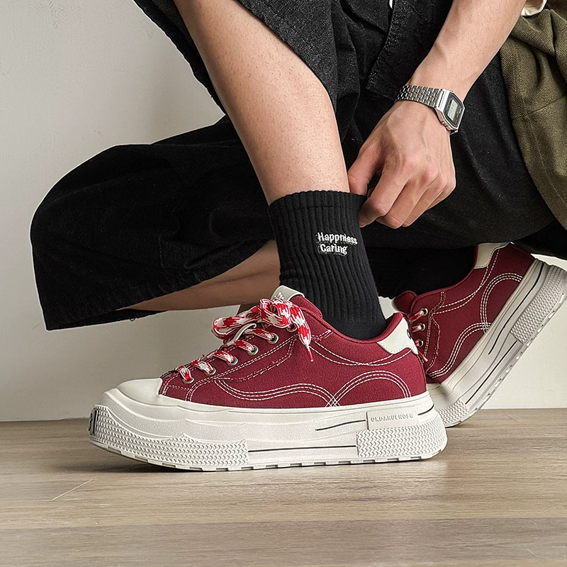 Кроссовки в стиле нишевого дизайна, из плотной ткани, на толстой подошве, парные, корейская версия 2025 года, весна-лето, новые спортивные и повседневные кеды.