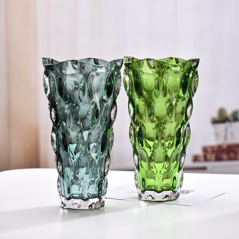 Nuevo jarrón de cristal transparente de agua de cristal cultivado Lilies Rose Decoración de escritorio de la sala de estar Decoración de alta calidad