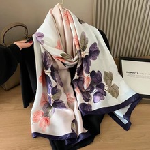 2024新款香云锻丝巾女高档百搭印花披肩春秋女式真丝围巾轻奢时尚