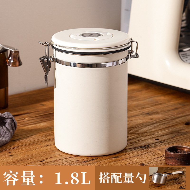 コーヒー豆、コーヒー粉、乾物用密封容器、304ステンレス鋼製排気バルブ付き密封保存容器、鮮度保持容器|undefined
