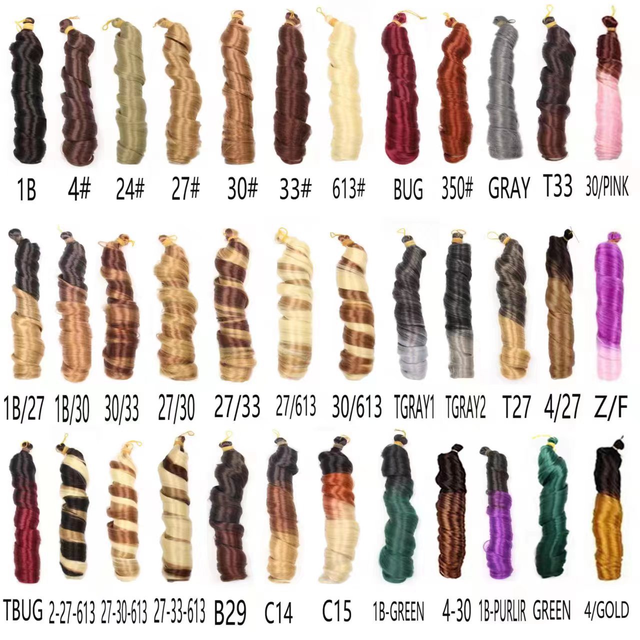 Paryk 22 tommer franske store krøller SpiralkrøllerLoose Wave Hæklede fletninger Hår_voghion.com