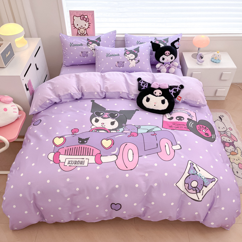 美楽蒂純綿ベッド4点セットのクロミアニメ純綿学生寮3点セットのベッドカバーkt
