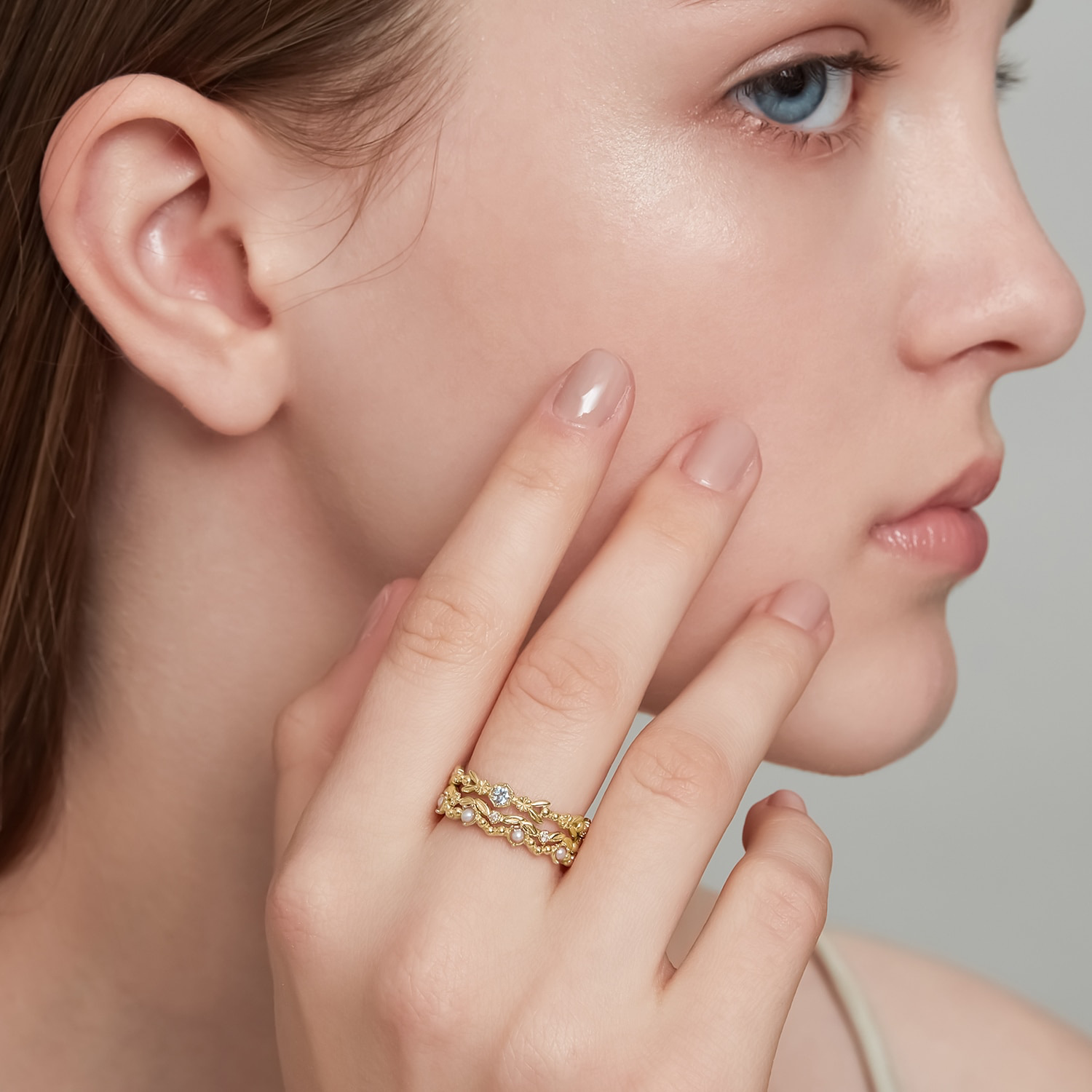 Rings Classification 925 Sterling Silver Zircon Solid Color Rings