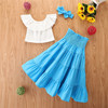 Set, trend summer clothing, children's jacket sleevless, long skirt, 2023, autumn