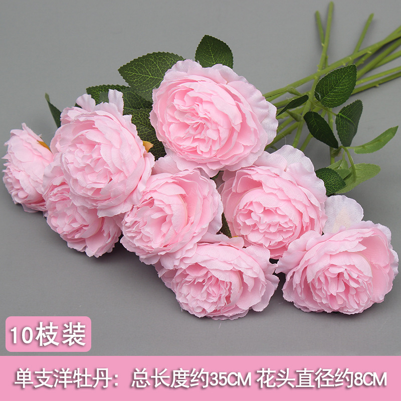 10 flores rosadas bodas flores de seda decoración floral flores falsas hortenida Wenxin Road Artes florales otros