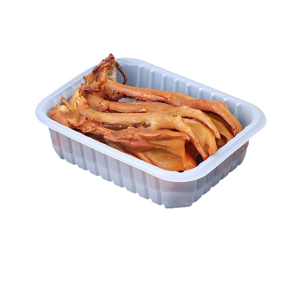 一次性黑色可冷冻羊肉卷包装盒 食品级可封膜带盖牛肉卷锁鲜盒