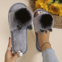 P 79464 Pearl Bunny Ear Fleece Slippers �����ö�ë�q�ρ��R�d