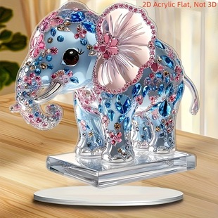 Cross-Border Cartoon Blue and Pink Elephant 2D Acrylic Home Living Room Bedroom Desktop Ornaments Assembly Props Decorations