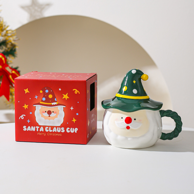 Santa Claus en forma de tazas de cerámica tazas de agua tazas de regalo de Navidad para amigos chicas tazas de café