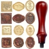 Red handle from natural wood, full set