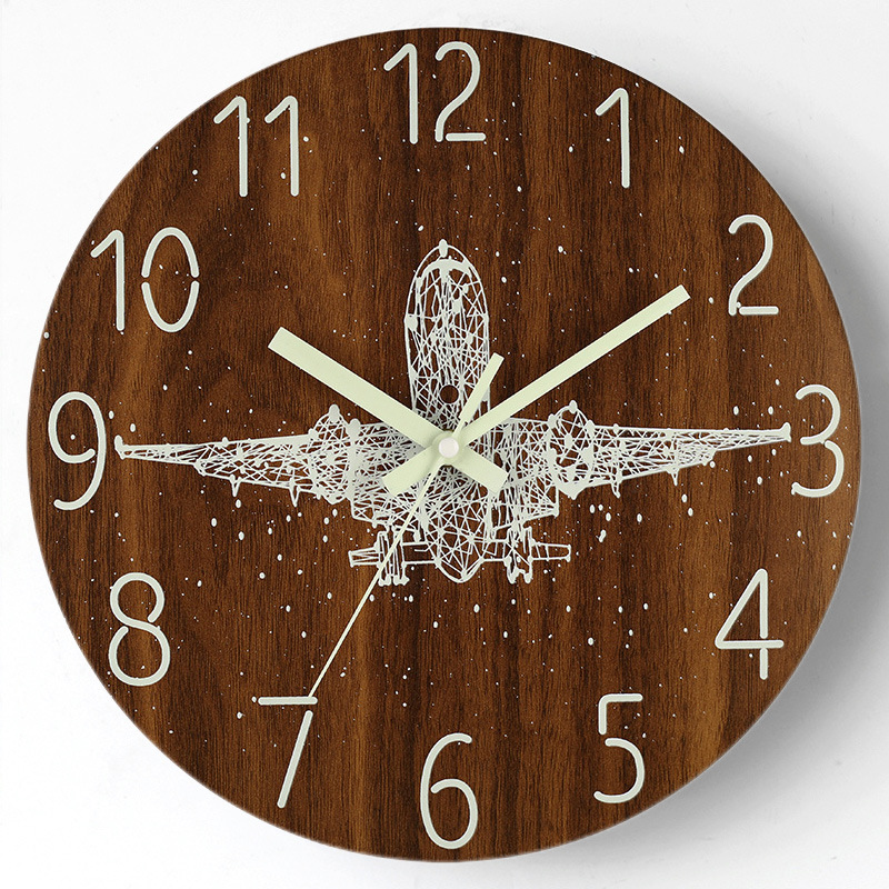 12 pulgadas 30cm luminoso digital simple reloj de madera hogar sala de estar decoración reloj mudo Reloj de pared al por mayor