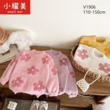 2025秋冬外套圆领童装儿童新款宝宝毛衣针织衫韩版女童套头中大童