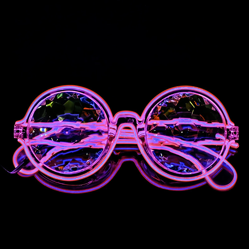 LED caleidoscopio gafas de espectáculo nocturno gafas de sol gafas de sol gafas de cristal de mosaico
