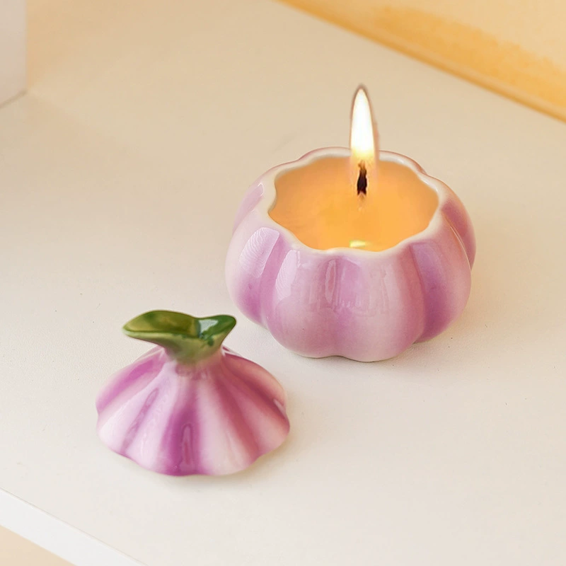 Керамический луковичный сосуд с крышкой для DIY ароматической свечи, скандинавский простой подсвечник, пустой стакан, подарок для девушек