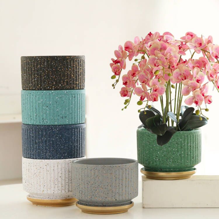 Phalaenopsis Special Flower Pot Large Extra Large Diameter With Tray Light Luxury Orchid High-end Ceramic Potted Flower Pot