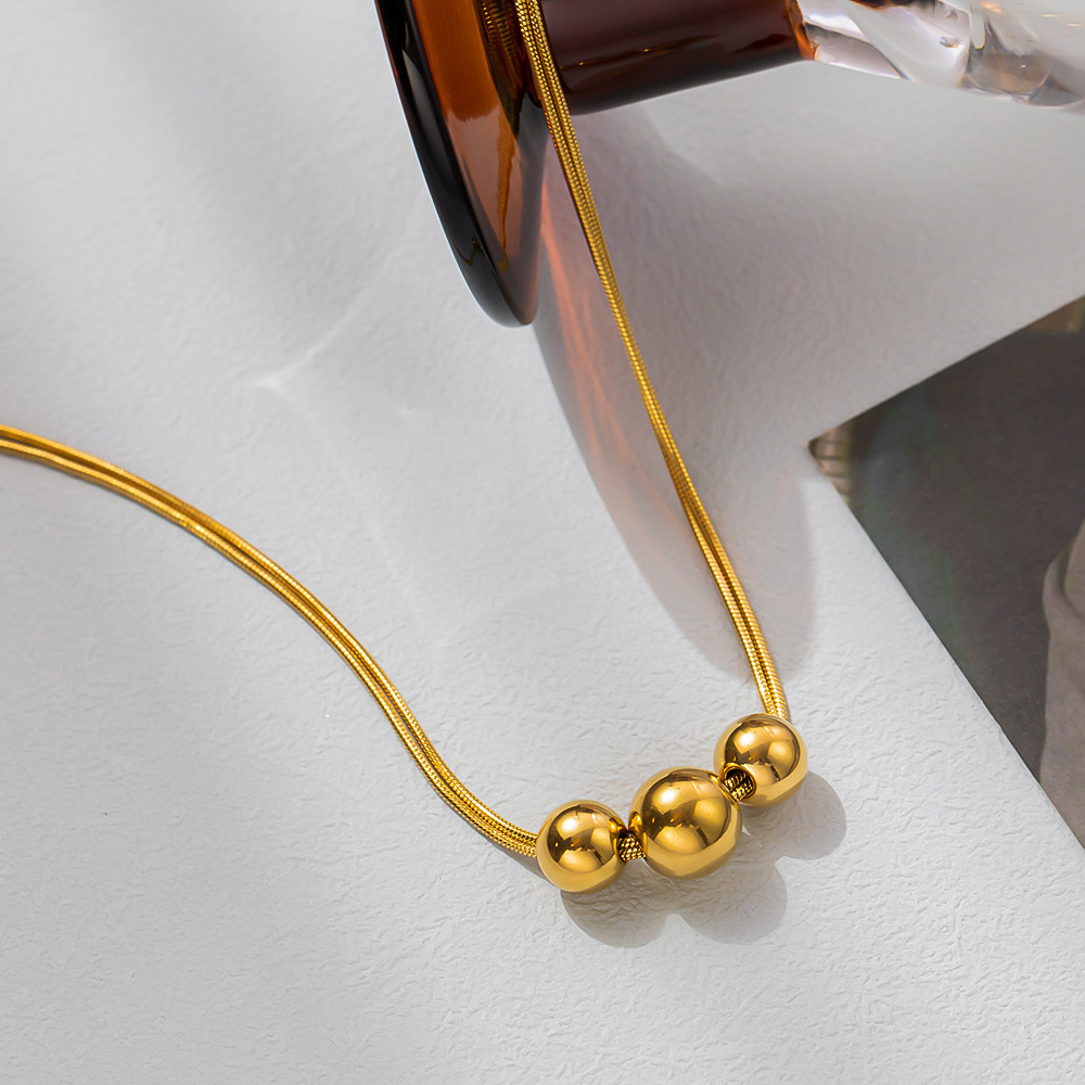 304 Stainless Steel Chain Material 18K Gold Plating Color 1 Piece Quantity PVD Coated Real Gold Plated 18K Gold Solid Color 304 Stainless Steel Elegant Waterproof Non Tarnish 304 Stainless Steel Necklace