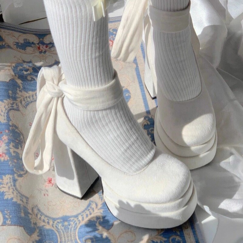 Mary Jane Leather Shoes Original Lolita Round-Toe Super High Heel Height-Increasing Lolita Lace-Up Leather Shoes Jk Princess Shoes Mary Jane Leather Shoes Original Lolita Round-Toe Super High Heel Height-Increasing Lolita Lace-Up Leather Shoes Jk Princess Shoes