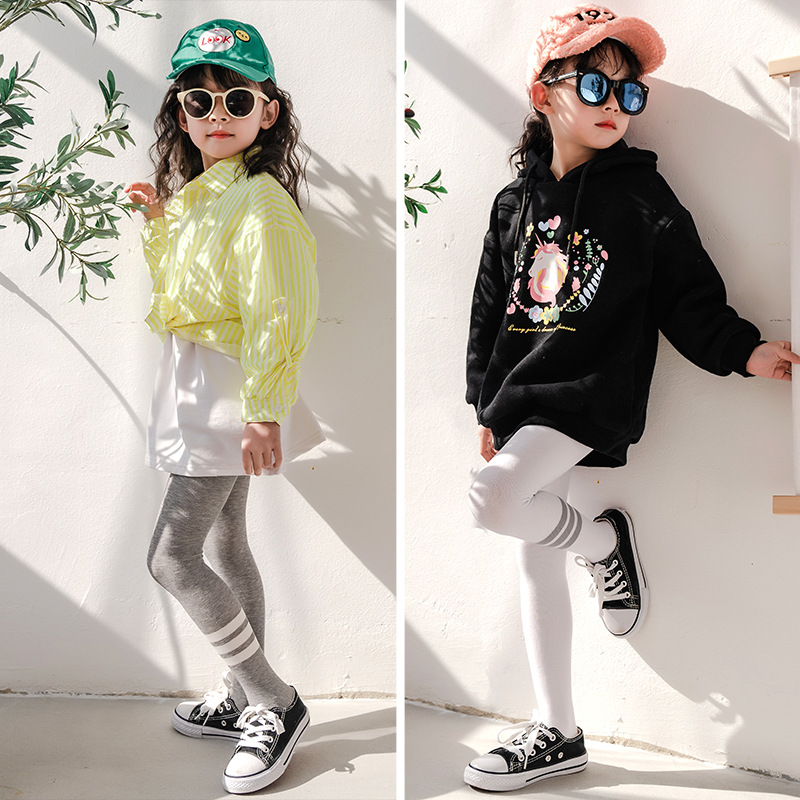 一件代发2021新款韩版中小女孩裤袜女童打底裤春秋薄款儿童一体袜|ru