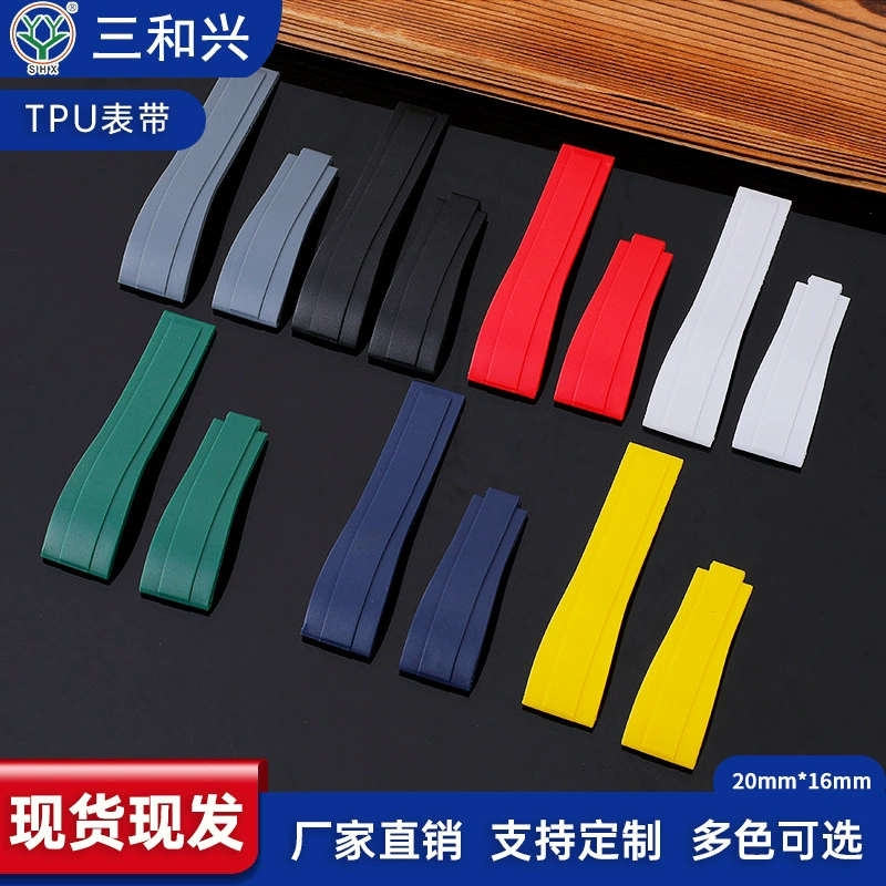 Новая модель подходит для ремешка для часов Rolex Oyster Perpetual Daytona, черный, зеленый, ремешок из ТПУ Submariner Greenwich