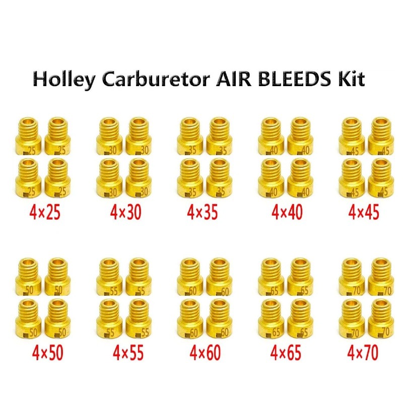 Holley Carburetor Air Bleeds Kit Main Jet Nozzle 4X 25 # -70 #