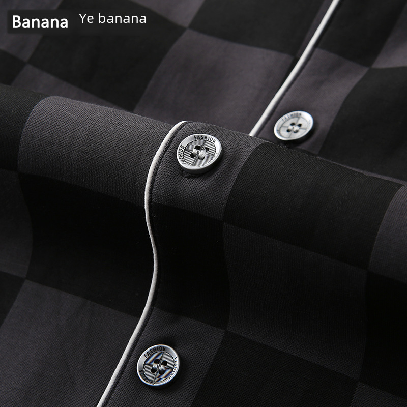 봄과 가을 새로운 커플 잠옷 여성의 긴 소매 가디건 편안한 가정 의류 남성의 느슨한 커플 캐주얼 가을, 겨울 정장