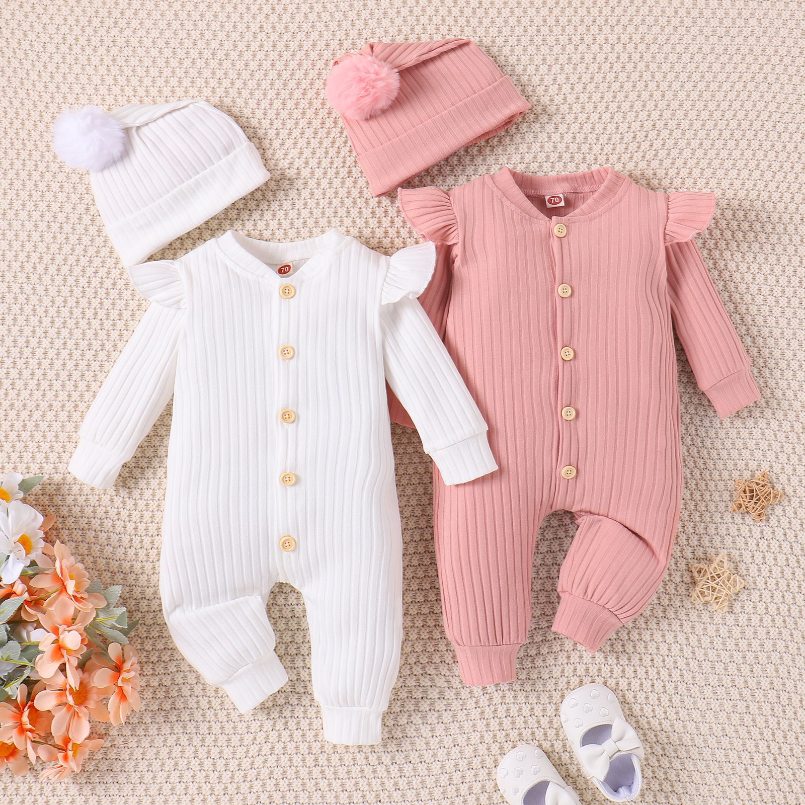 Newborn solid color jumpsuit Amazon autu...