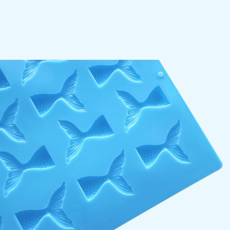 16 piezas sirena cola silicona molde aromaterapia vela hecha a mano jabón molde para hornear fondant chocolate Decoración