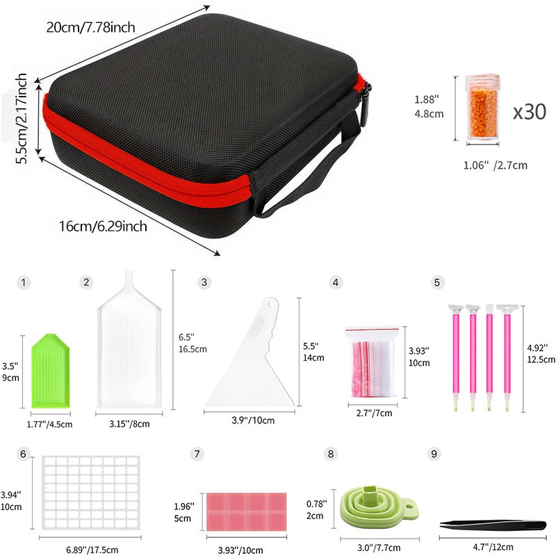 빨간색 30 그리드 (전체 도구 _ 액세서리 포함)