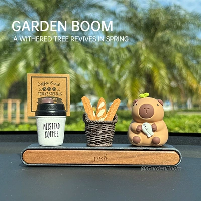 Moving Phone Plate, Creative Decorative | Nömrəli dayanma kartı - walnut-parking-sign-muyu-kapibala-coffee-cup-bread-basket