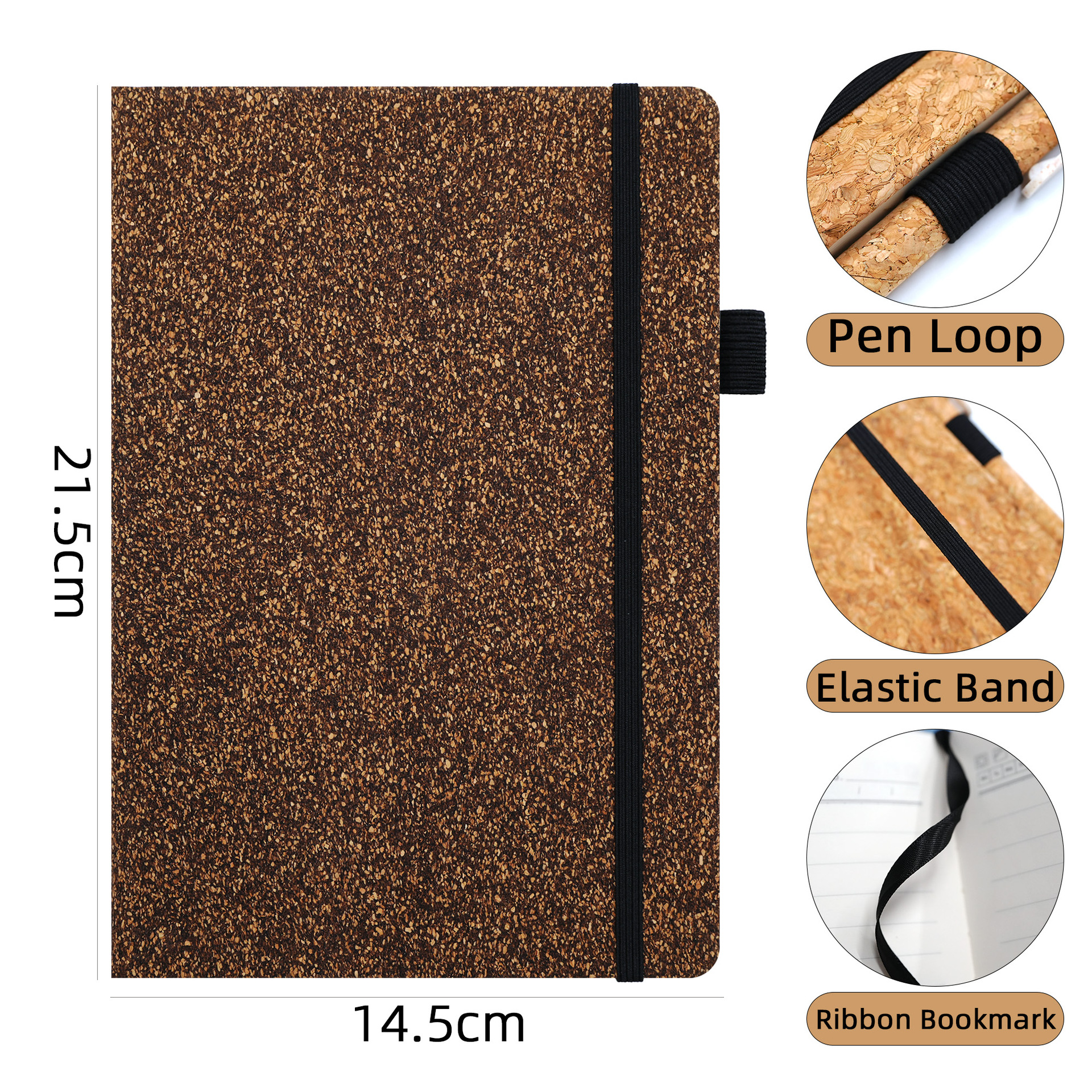 Transfronterizo A5 empalme cuaderno de corcho ecológico cuaderno de notas spot Amazon simple cuaderno de papel libre de ácido se puede personalizar