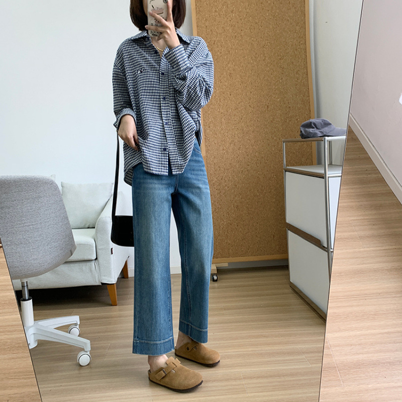 Magic Pants! Slimming and Straightening Retro Straight-Leg Jeans for Women, 2025 Autumn/Winter Collection, Petite Cropped Wide-Leg Pants