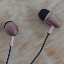 工厂供应入耳式木头耳机线控木制耳塞铜环重低音好音质耳机立体声