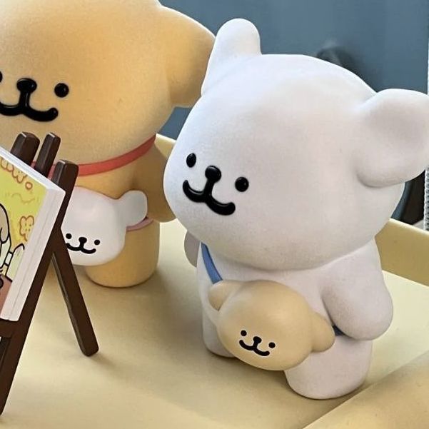 线条小狗我俩第一要好盲盒小鸡毛手办可爱潮玩公仔玩偶摆件礼物女|undefined