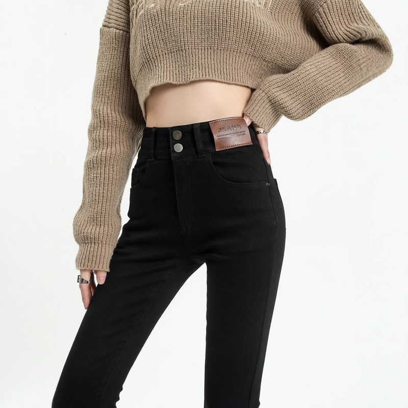 Black Skinny Jeans for Women, 2026 Spring New Style, Slim-Fit Skinny Pants, Slimming Elastic Pencil Pants Paired with Boots