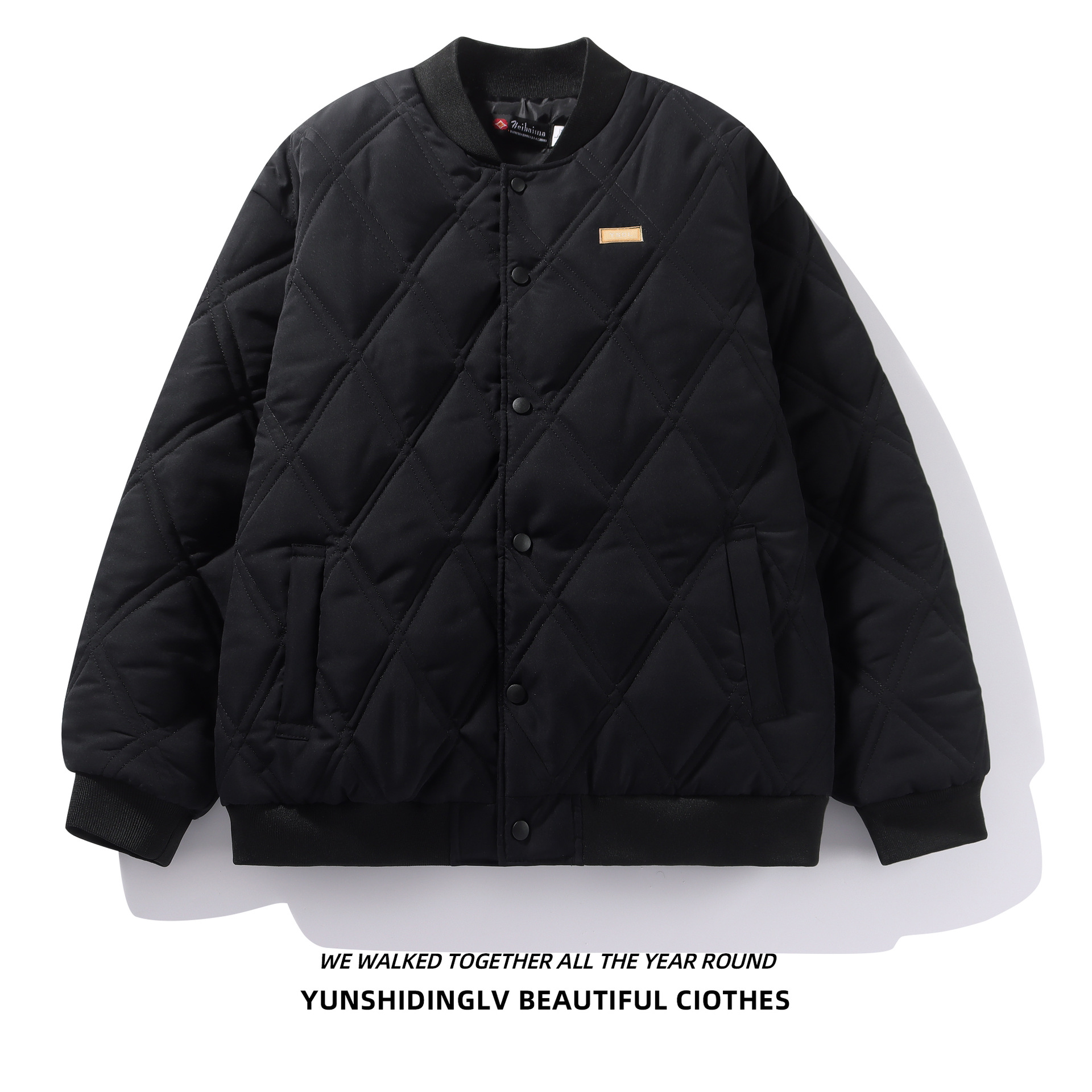 Invierno ins marca de moda suelta de diamantes a cuadros de algodón acolchado abrigo de los hombres chaqueta de béisbol retro japonés pareja engrosada abrigo de algodón acolchado