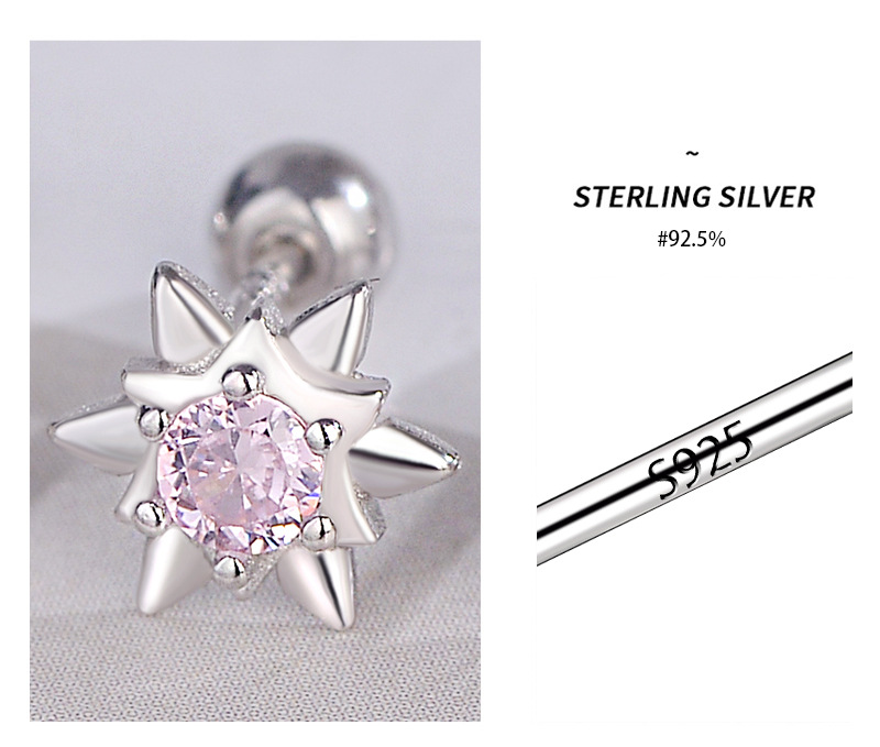 Simple Style Hexagram Silver Plating Inlay Rhinestones Ear Studs 1 Pair