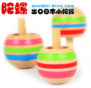 Wooden 80 s Traditional Nostalgic Gyro WD09 Magic Inverted Gyro 3 Pack Children's Early Education Educational Toys