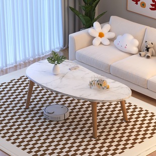 Coffee Table Living Room Household Small Apartment Solid Wood Tea Table Simple Modern Cream Style Bedroom Floor Sitting Simple Internet Celebrity Table
