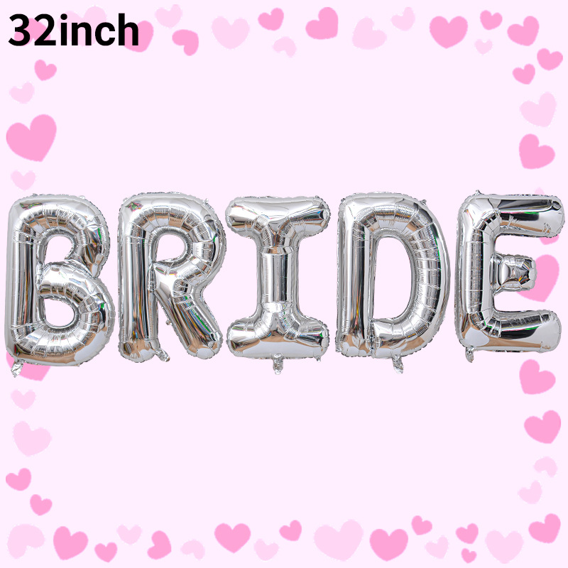 Globos de letras de aluminio para novias, superventas transfronterizos, en dorado, plateado y oro rosa con la inscripción BRIDE, para decoraciones de bodas y despedidas de soltera. image 11
