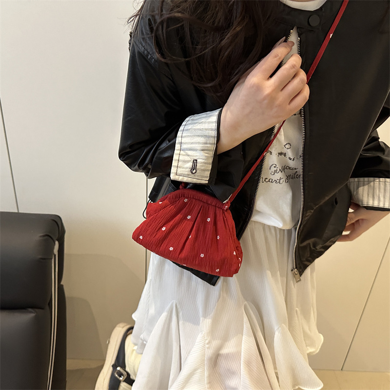 爽やかな夏の甘い水玉模様のプリント収納バッグ、ファッショナブルで多用途、美しいシングルショルダークロスボディバッグ、軽量カジュアルレディースバッグ|undefined