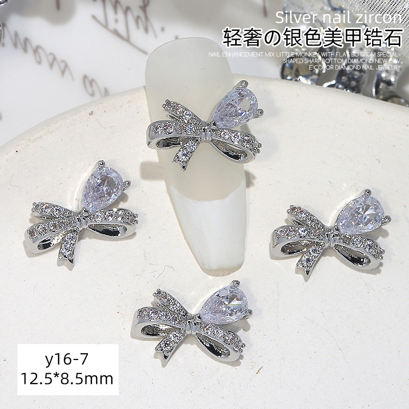 Joyería de circonio para decoración de uñas, lazo para decoración de uñas, aleación de diamantes, perla, joyería de diamantes, accesorios de decoración de libros rojos pequeños, venta al por mayor