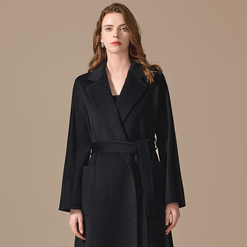 有内衬100山羊绒大衣女labbro款冬季新款max宽松裕袍毛呢外套