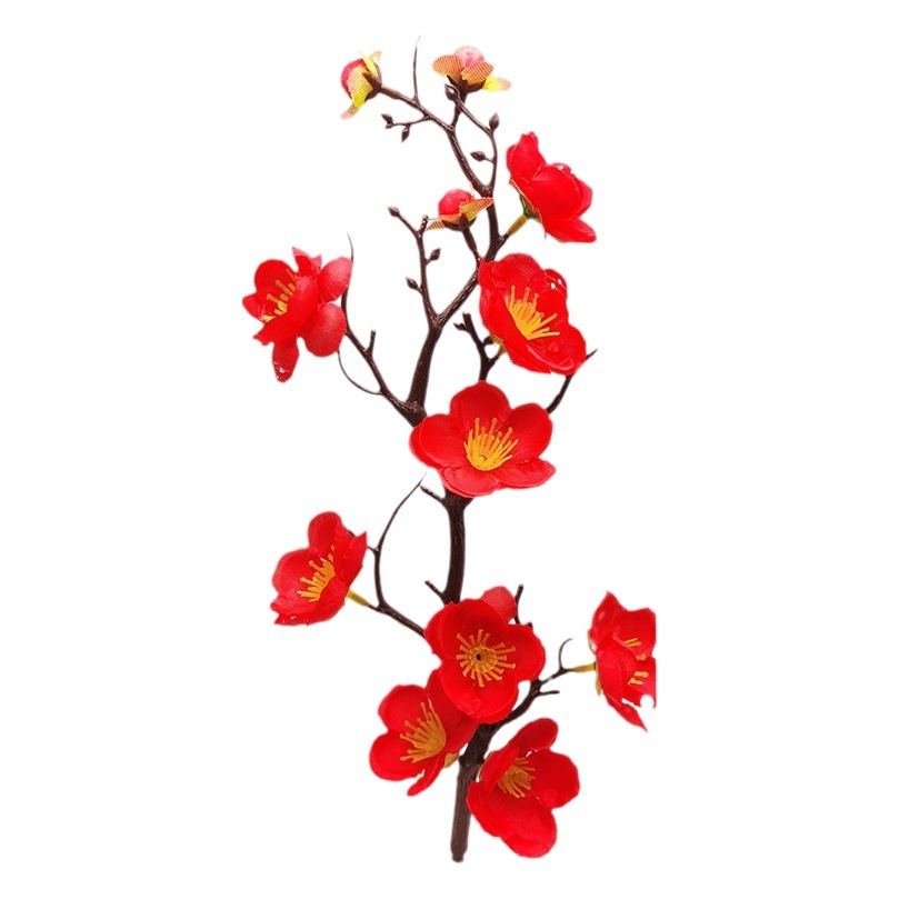 Simulated Plum Blossom Branches, Chinese-Style Wintersweet, Peach Blossoms, Fake Flowers, Home Decoration Ornaments, Birthday Cake Inserts, 10 Pack Cross-Border