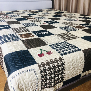 Bed Cover Four Seasons Universal Quilted Bed Cover Double Bed Cover Quilted Bed Sheet Thick Double-sided Thick Winter Clearance Simple