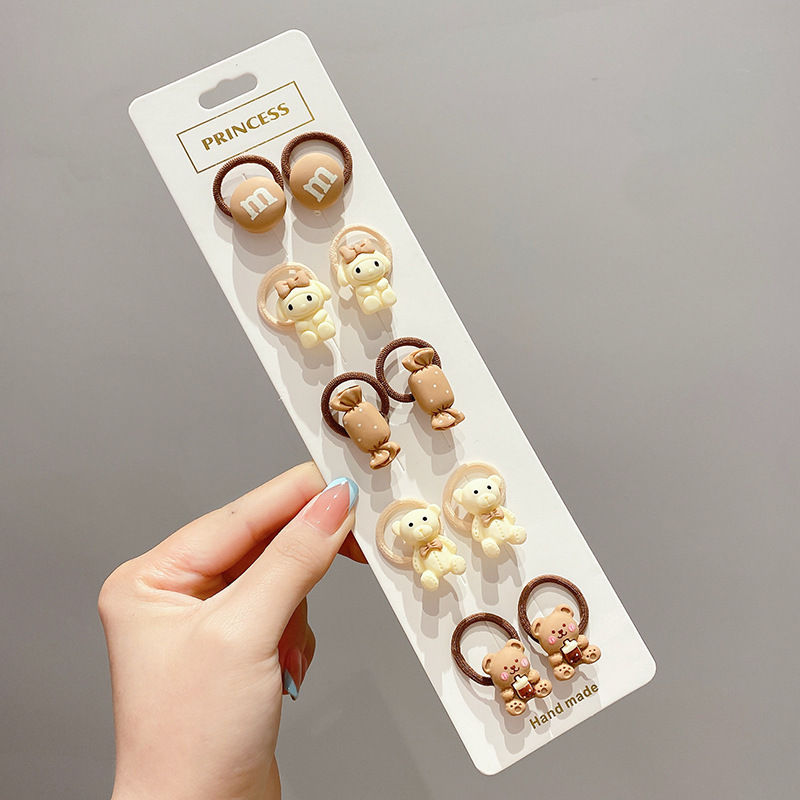 Ligas de cabello elásticas para niñas, colores de caramelo, suaves y resistentes, accesorios infantiles